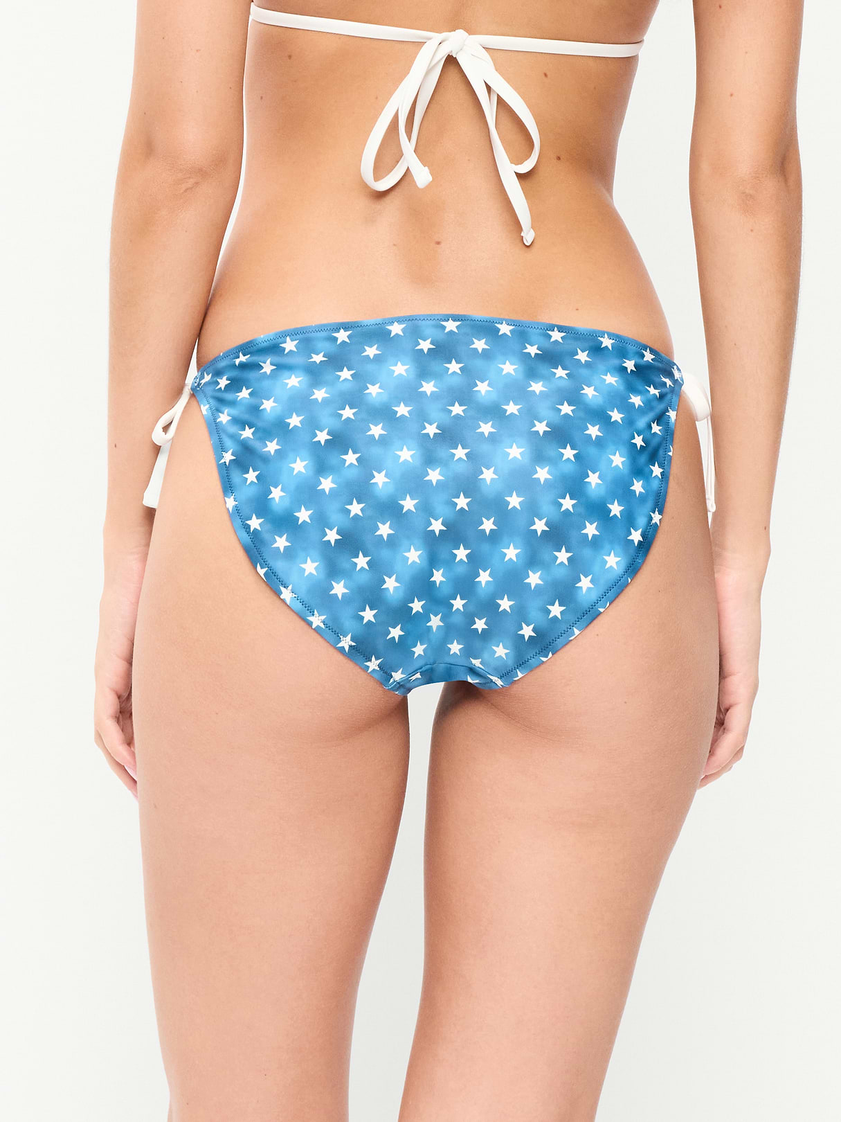 Eyelet String Bikini Swim Bottoms - Stars