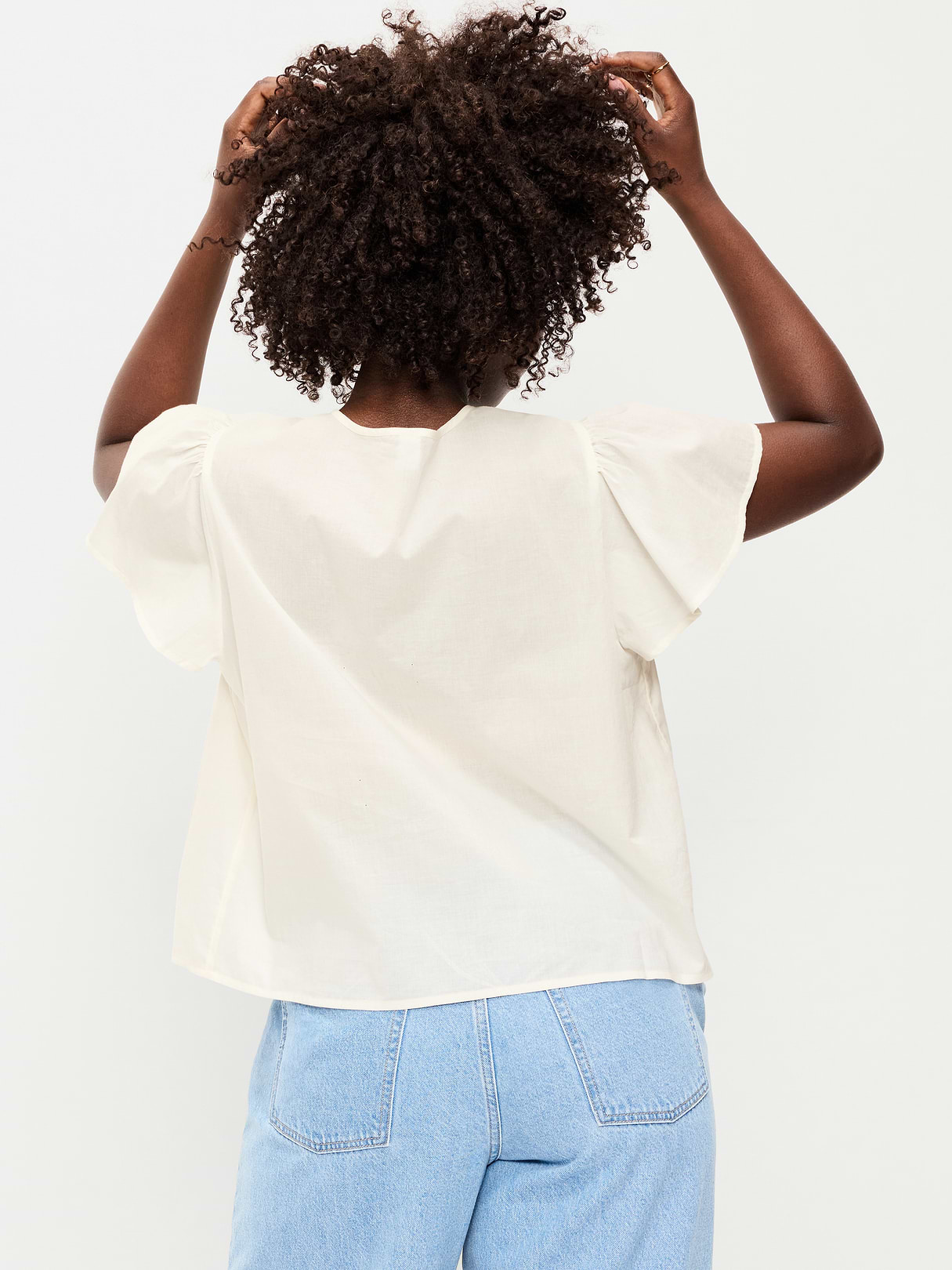 Short-Sleeve Embroidered Trousseau Top - Sea Salt