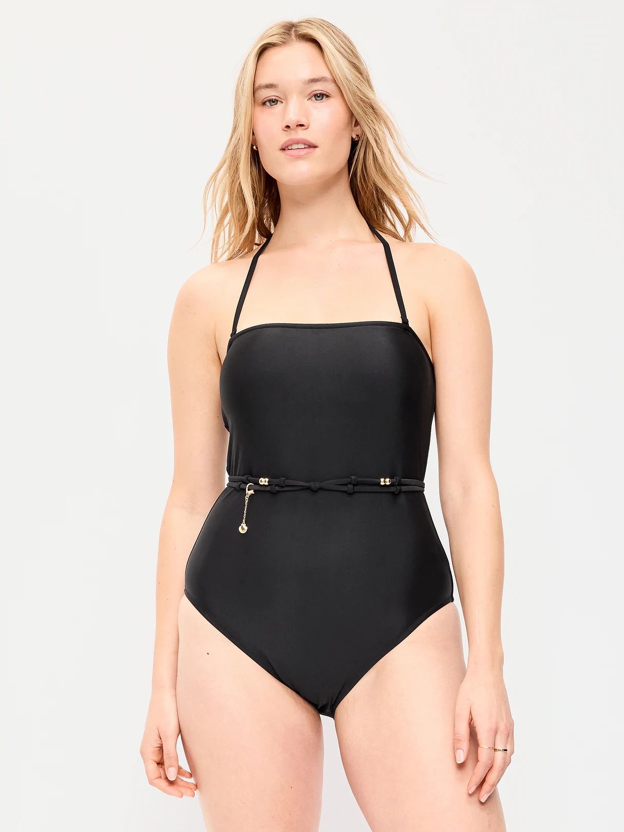 Strapless Belted One-Piece Swimsuit - Black Jack