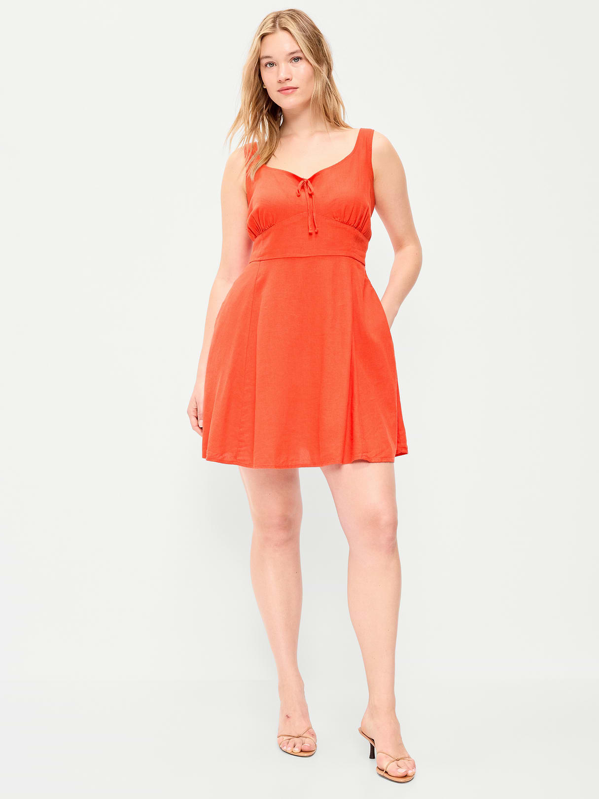 Fit & Flare Cami Mini Dress - Moonfish Orange