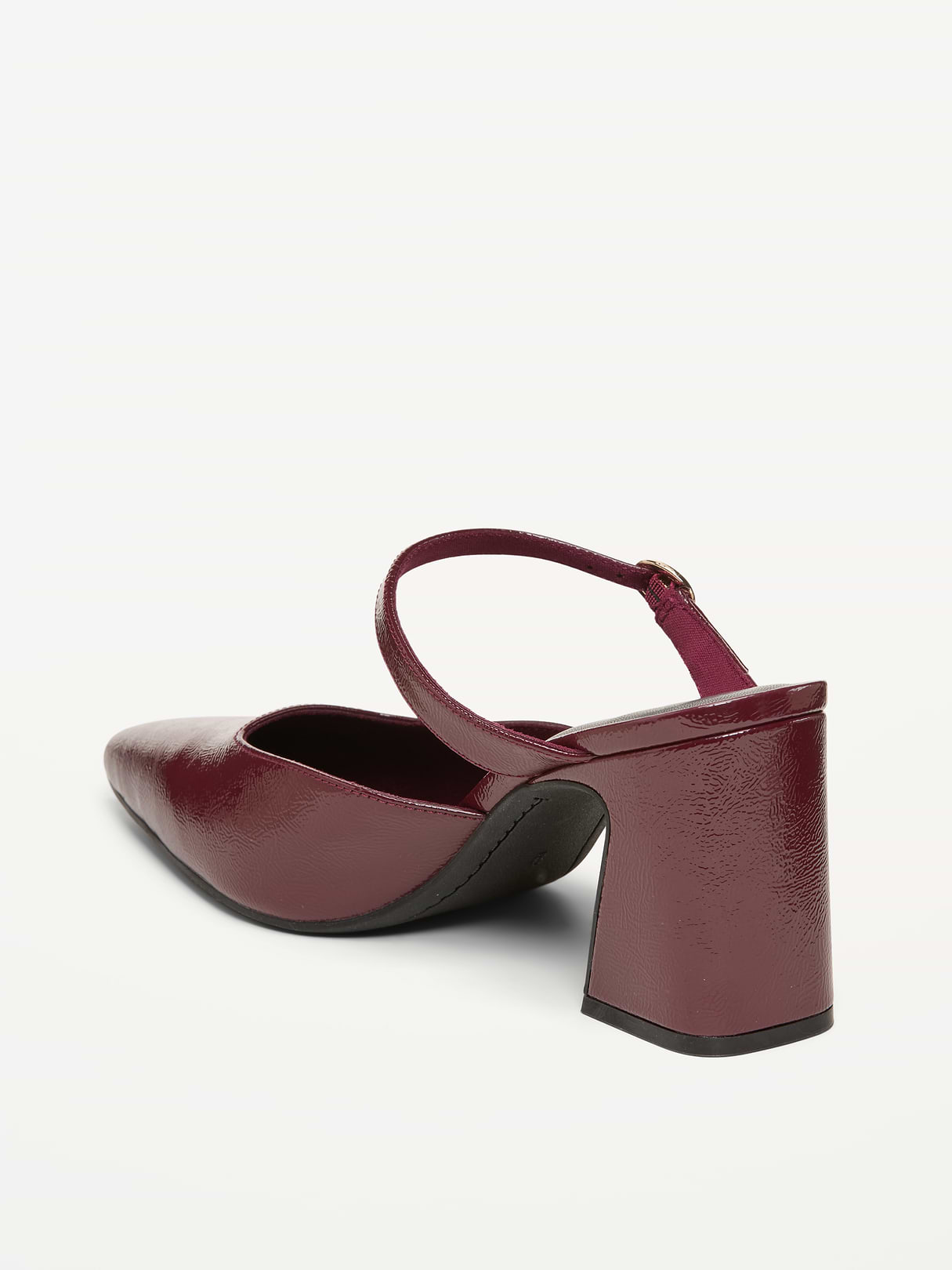 Buckle-Strap Mule Heels for Women - Autumn Burgundy