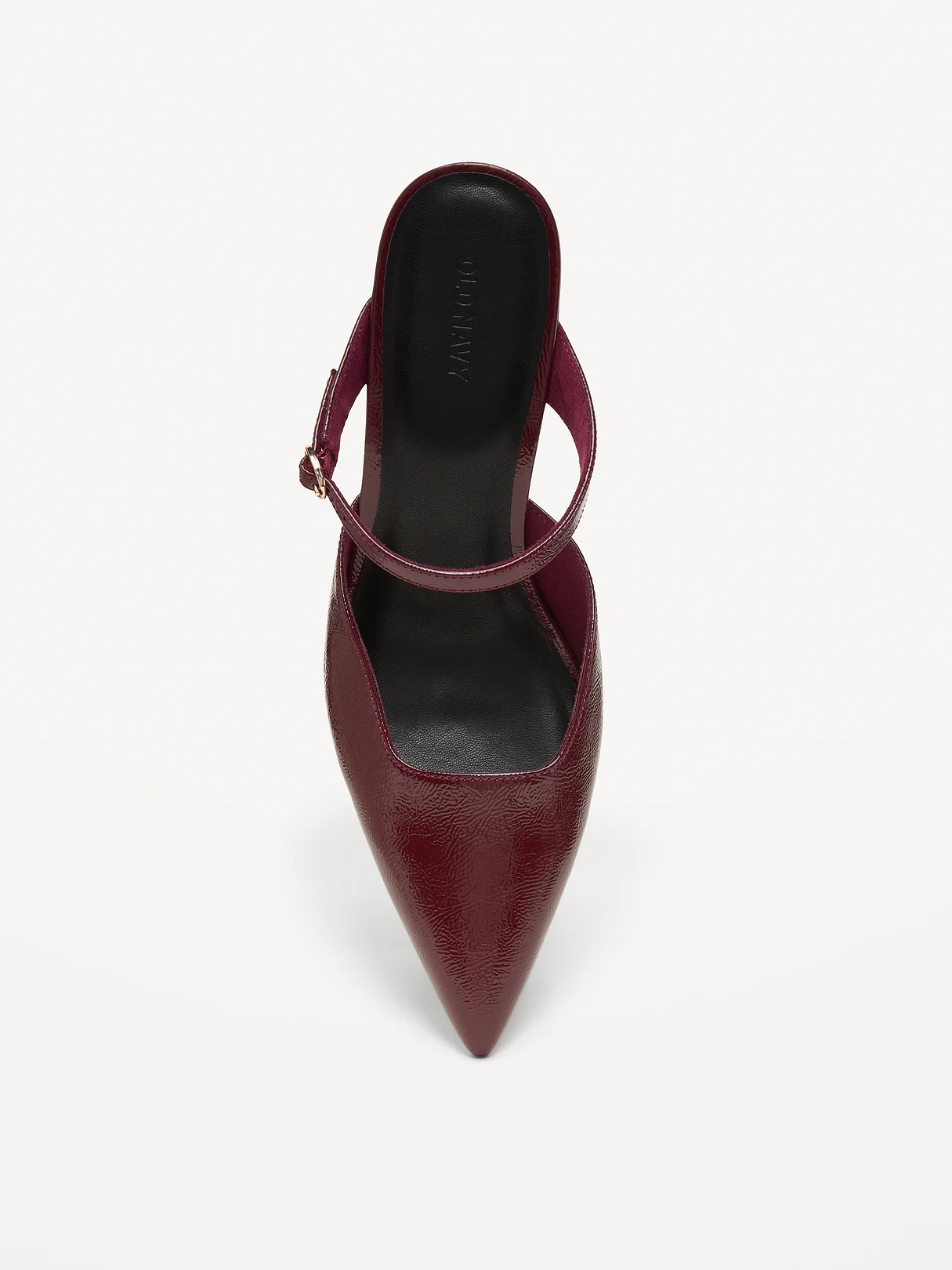 Buckle-Strap Mule Heels for Women - Autumn Burgundy