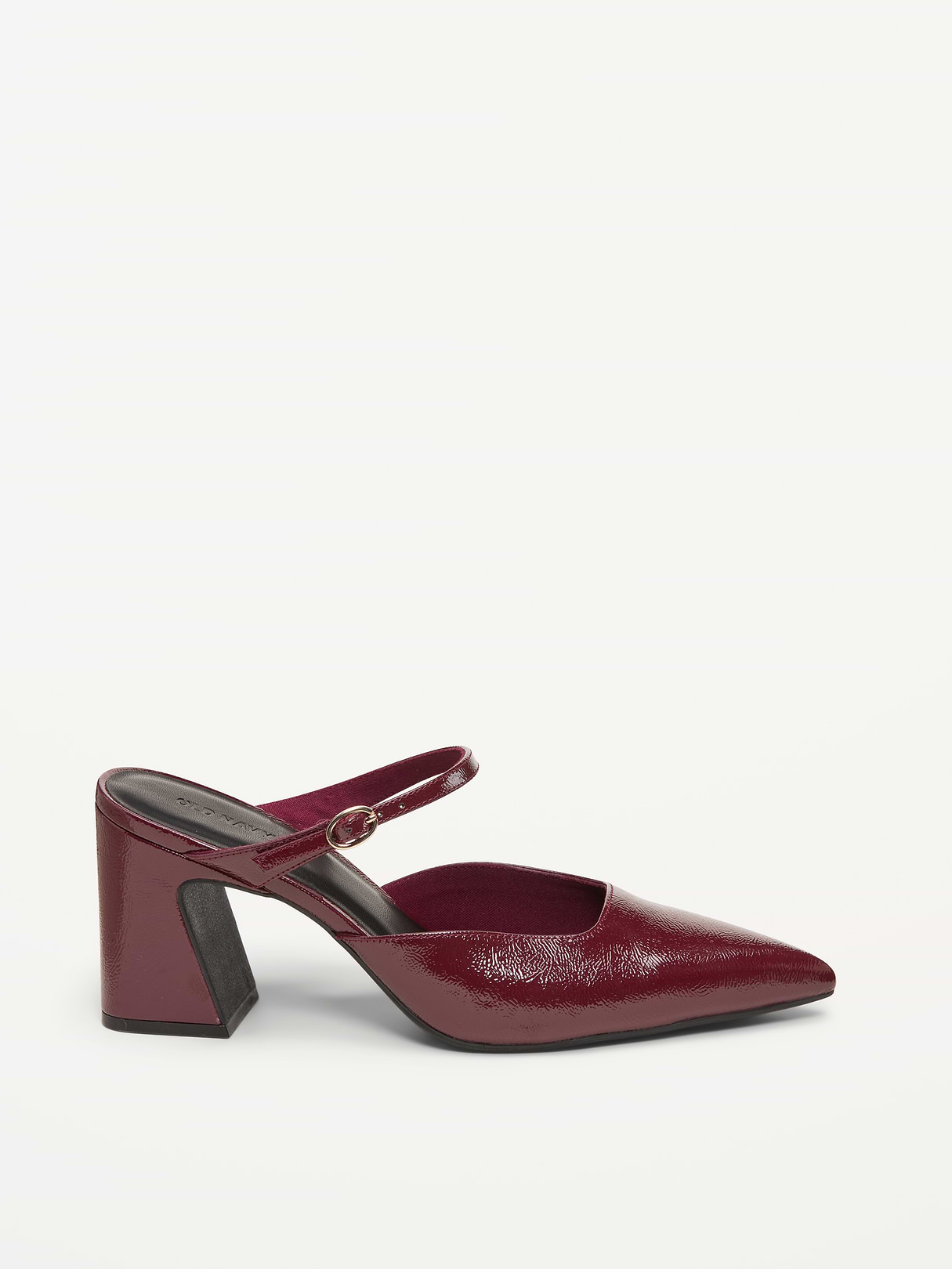 Buckle-Strap Mule Heels for Women - Autumn Burgundy