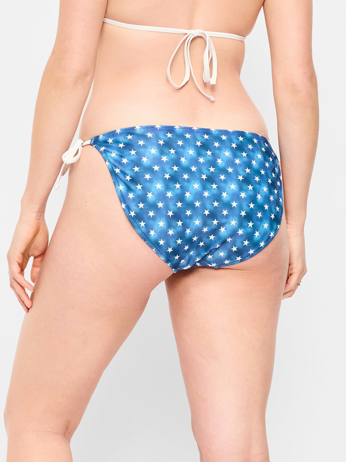 Eyelet String Bikini Swim Bottoms - Stars