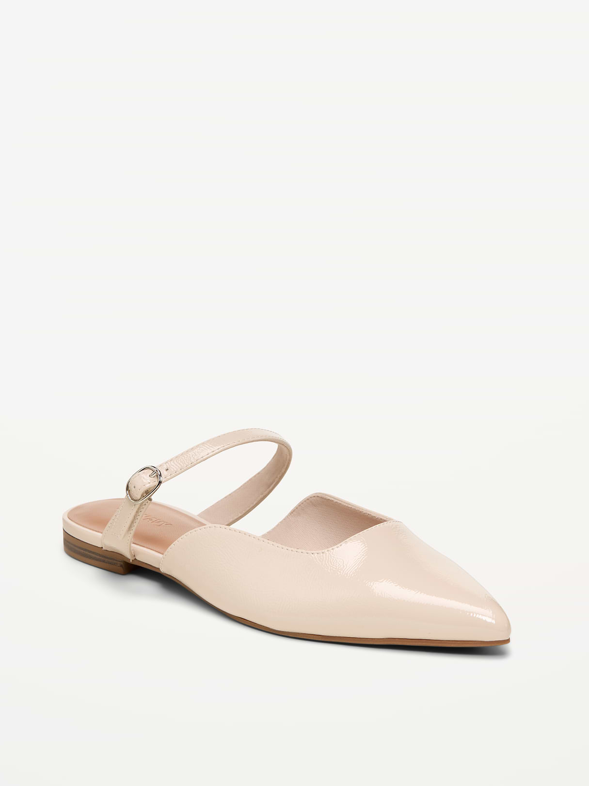 Pointed-Toe Mule Flats for Women - Stone