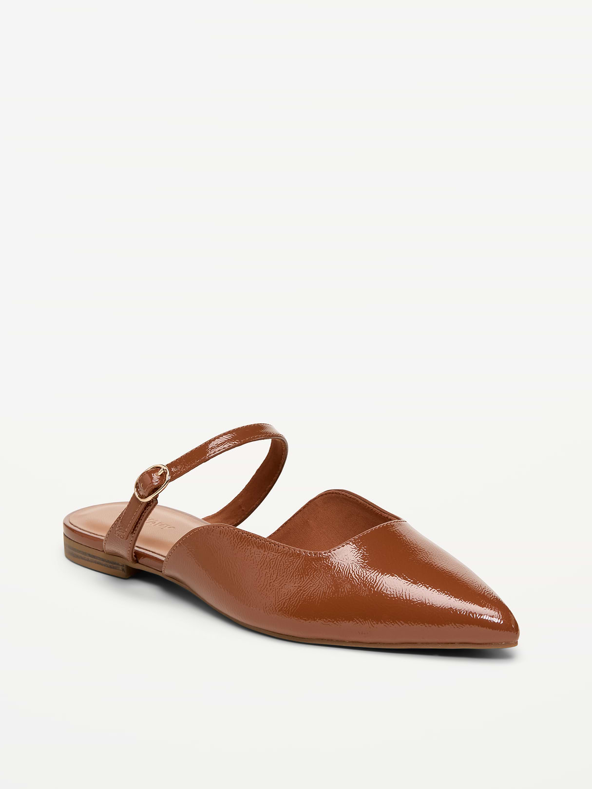 Pointed-Toe Mule Flats for Women - Chestnut