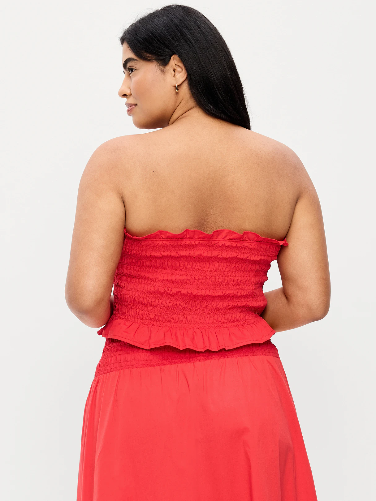 Smocked Bodice Tube Top - Scotty Red