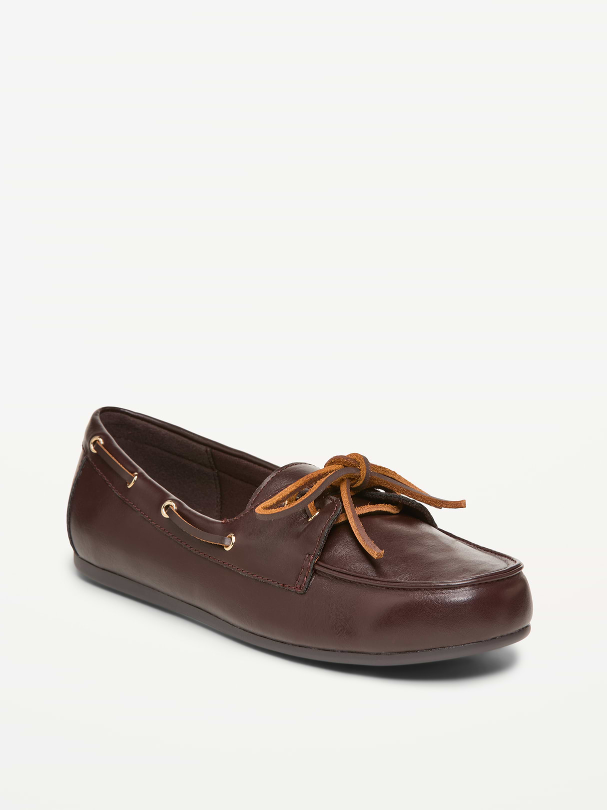 Faux-Suede Boat Shoes for Women - Dark Brown