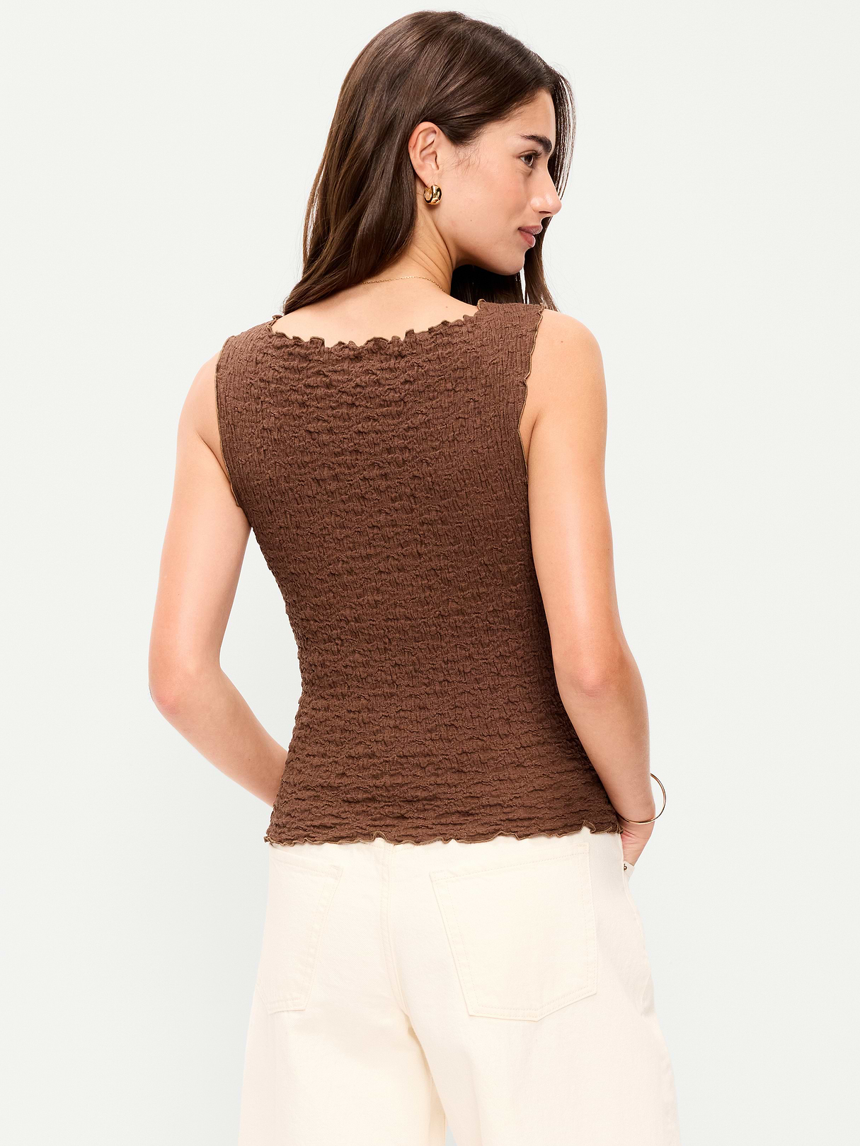 Sleeveless Smocked Tank Top - Coco de mer