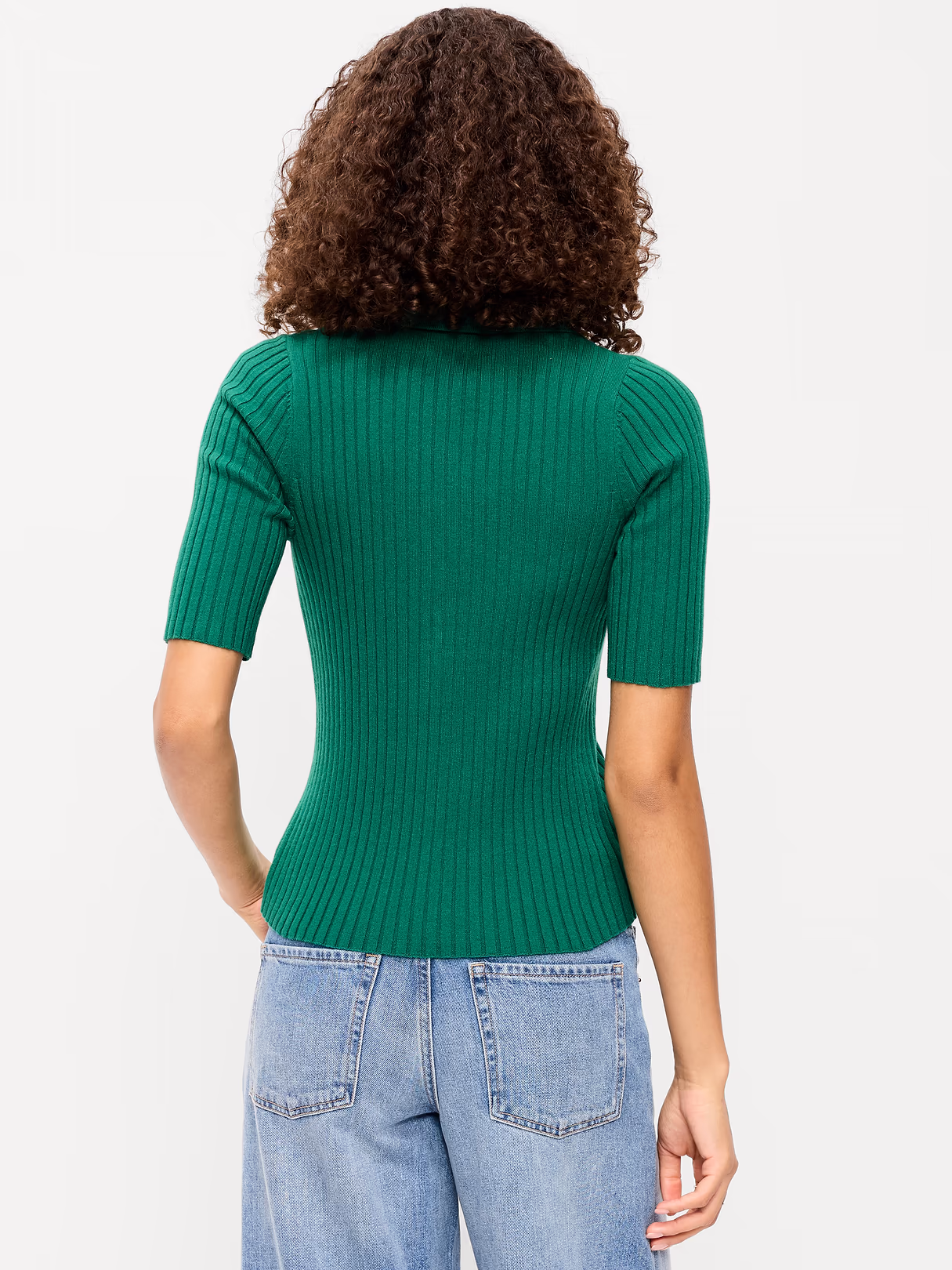 Short-Sleeve Ribbed Polo - Rainforest Jewel