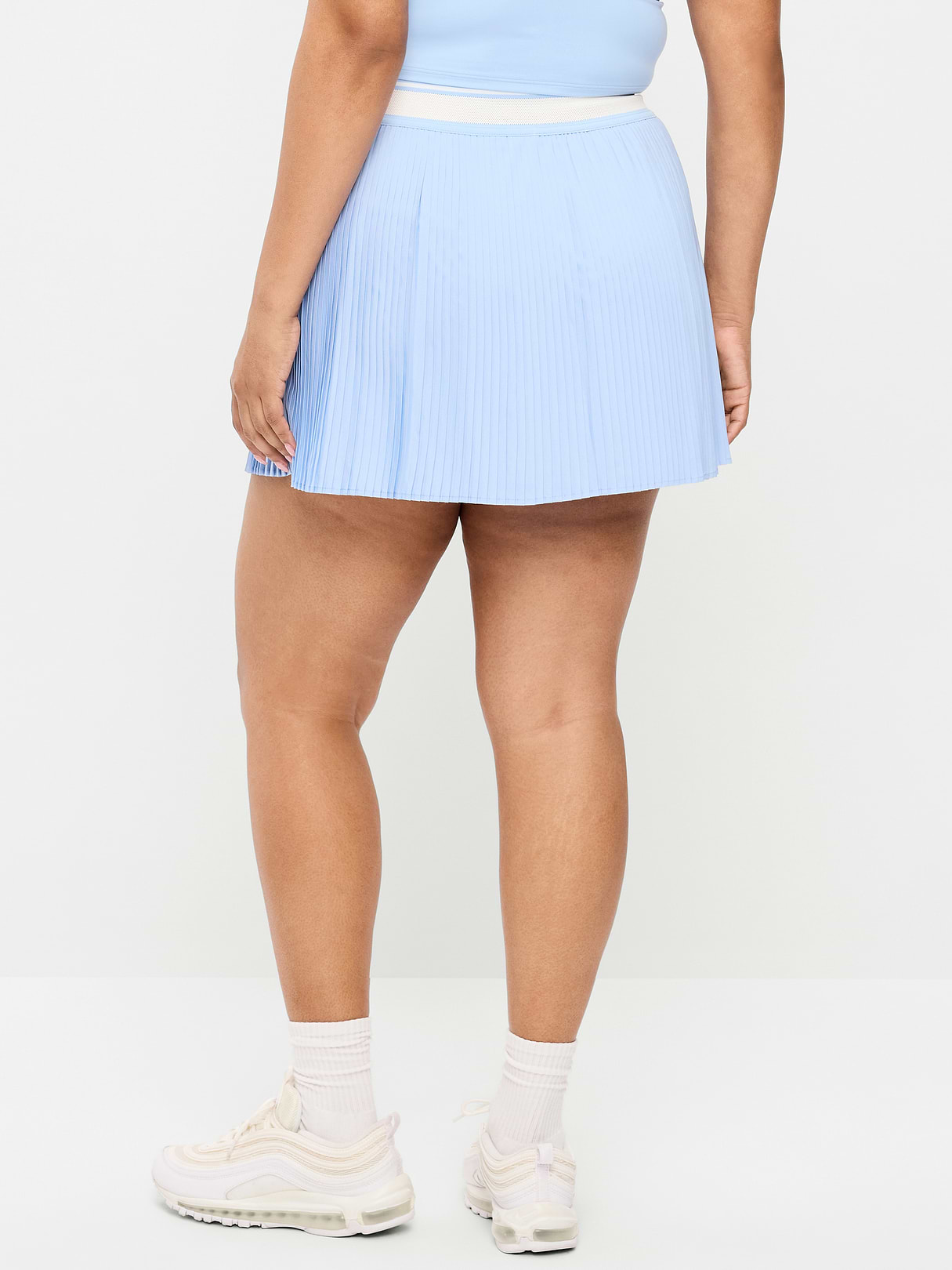 Extra High-Waisted Micro-Pleated Skort - Monet Blue