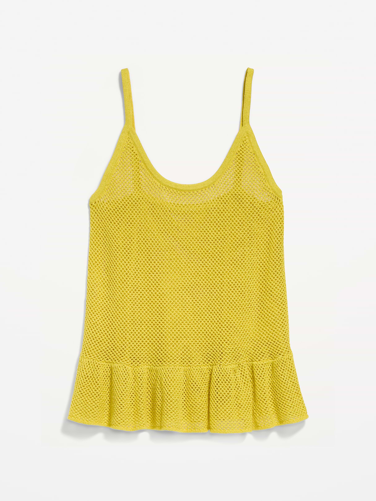 Metallic Peplum Tank Top - Golden Glow