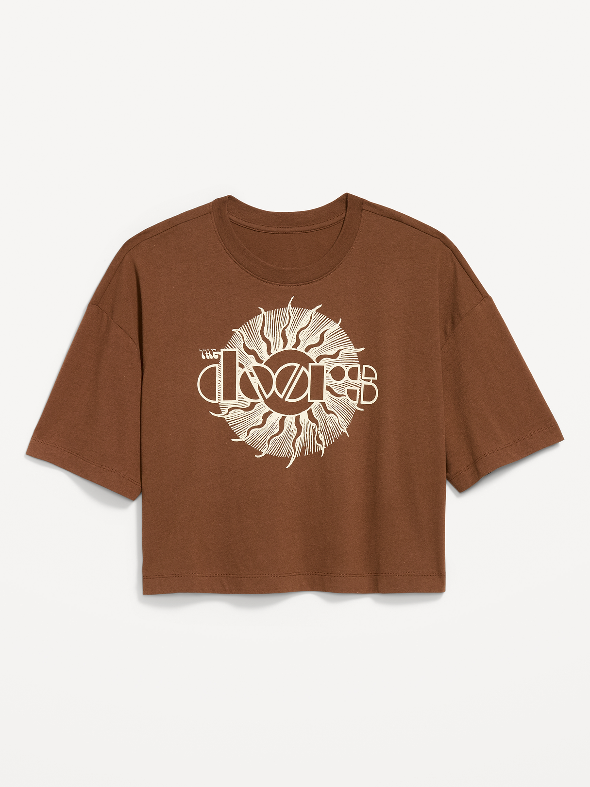 Johnny Cash™ Crew-Neck Oversized Crop T-Shirt - Coco de mer