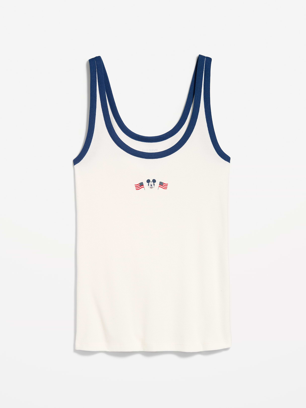 Old Navy x Disney Mickey Mouse Ribbed Scoop-Neck Tank Top for Women - Sea Salt