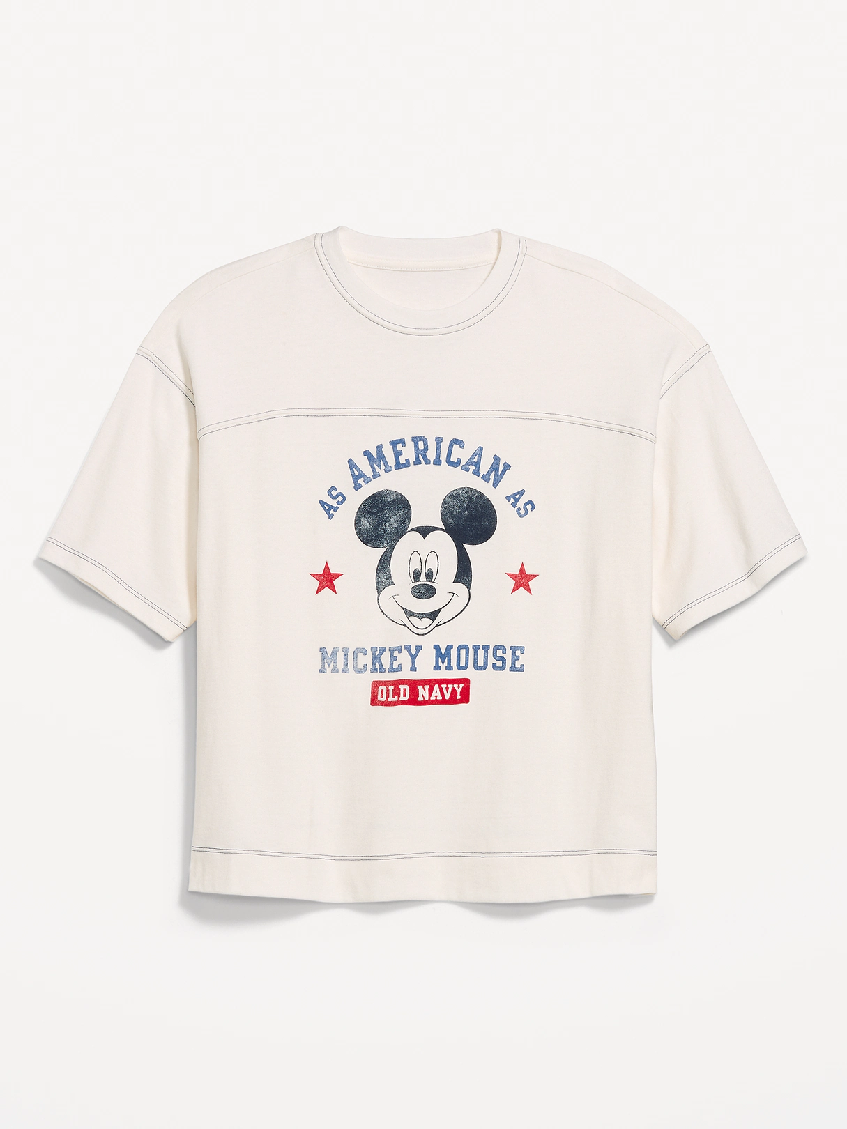 Old Navy x Disney Mickey Mouse Football-Style T-Shirt for Women - Sea Salt