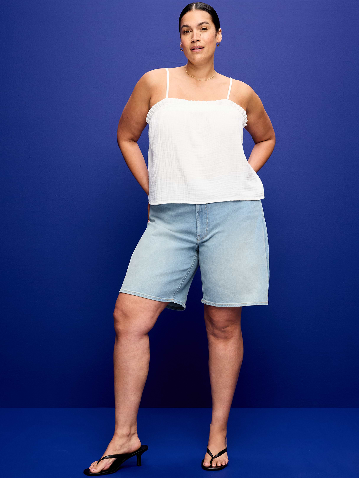 High-Waisted Wow Bermuda Jean Shorts -- 9-inch inseam - Nova