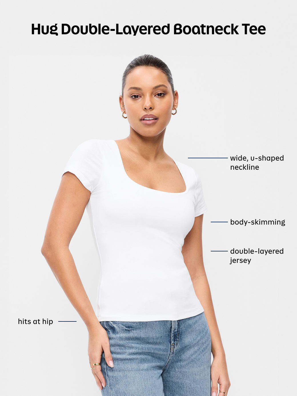 Hug Double-Layer Scoop-Neck Top - Mocha Taffy