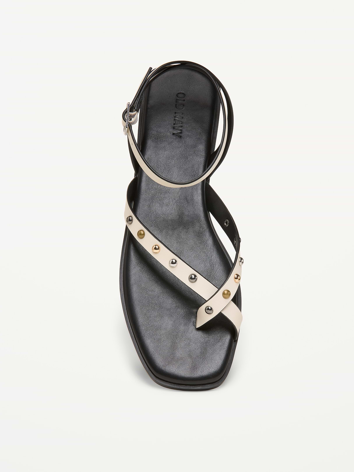 Studded Toe-Strap Sandals - Bone