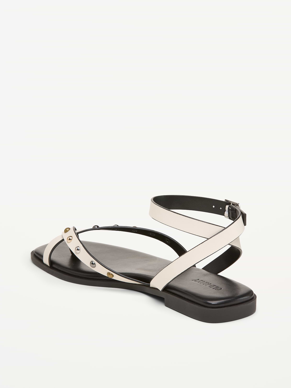 Studded Toe-Strap Sandals - Bone