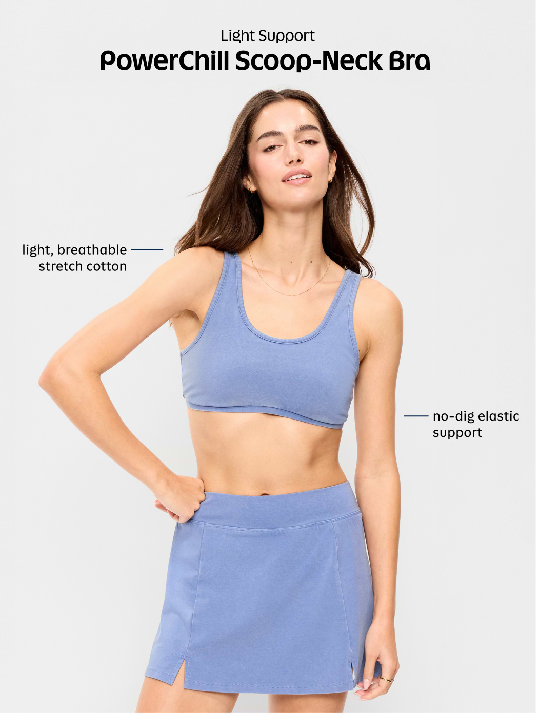 Light Support PowerChill Sports Bra - Panther (Washed)
