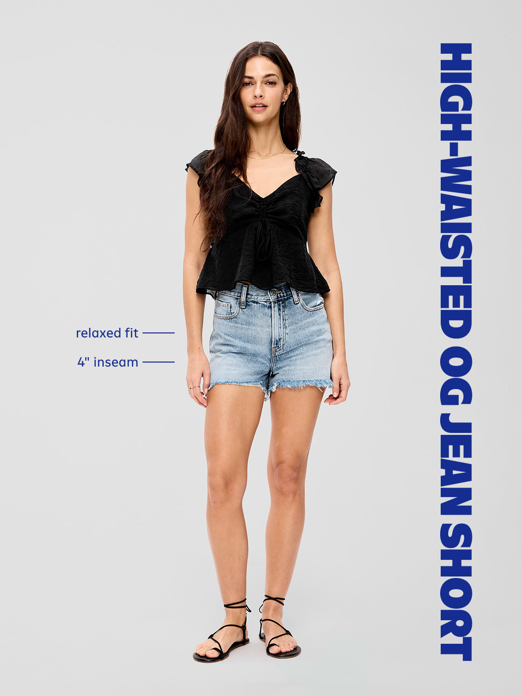 High-Waisted OG Cut-Off Jean Shorts -- 4-inch inseam - Medium Wash