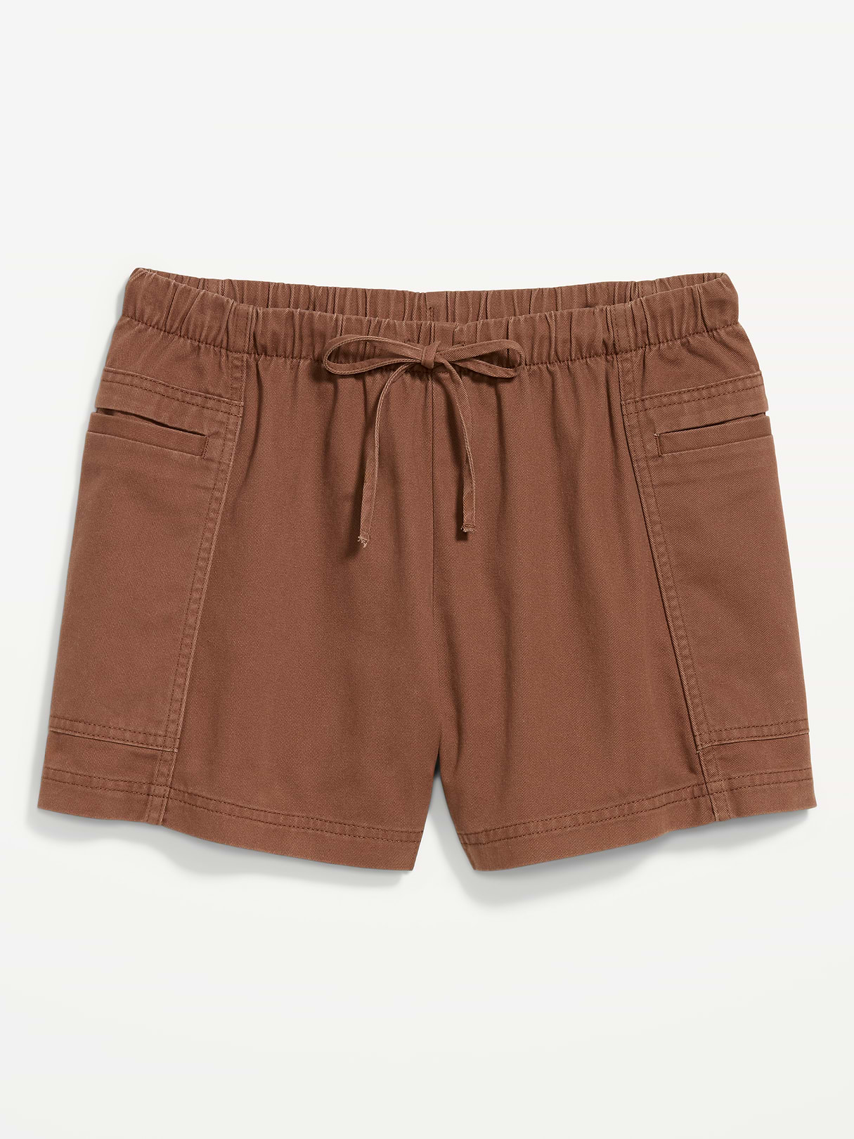 High-Waisted Pull-On Utility Shorts - Coco de mer