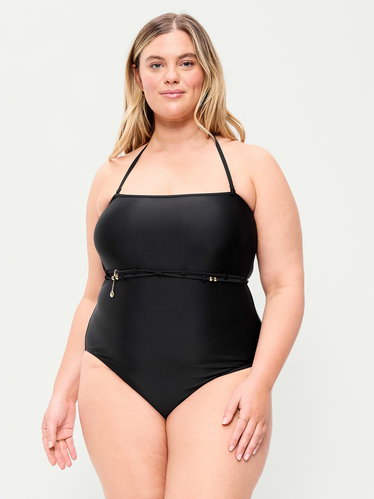 Strapless Belted One-Piece Swimsuit - Black Jack