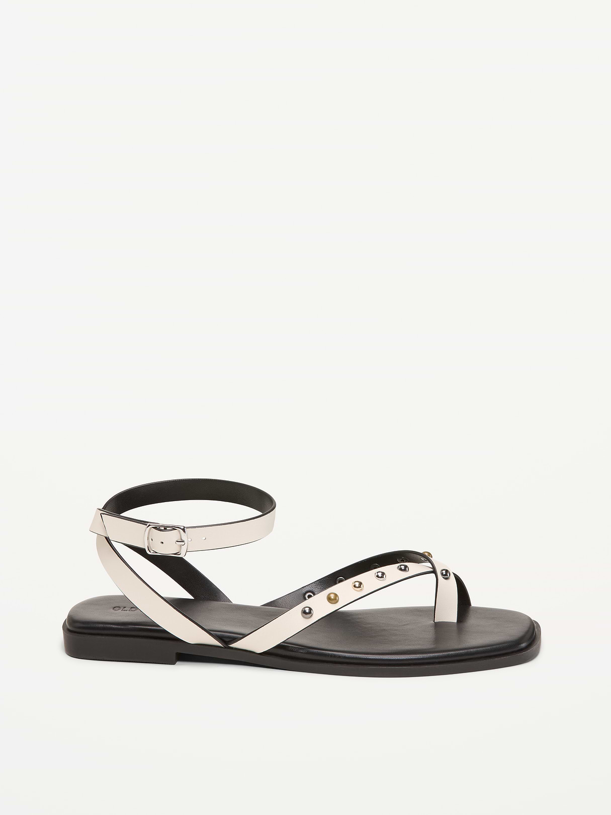 Studded Toe-Strap Sandals - Bone