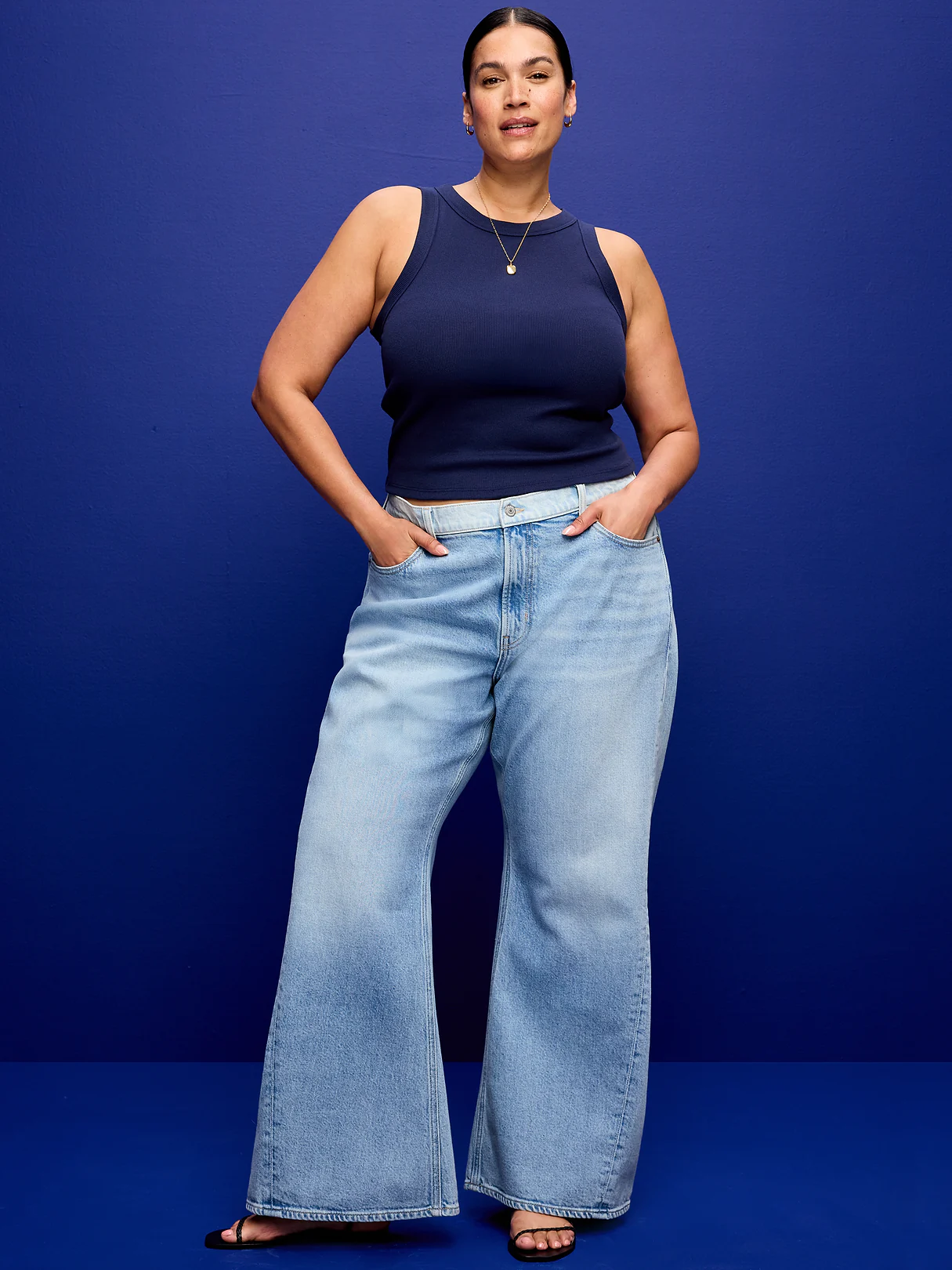 Mid-Rise Twisted-Seam Flare Jeans - Darlene