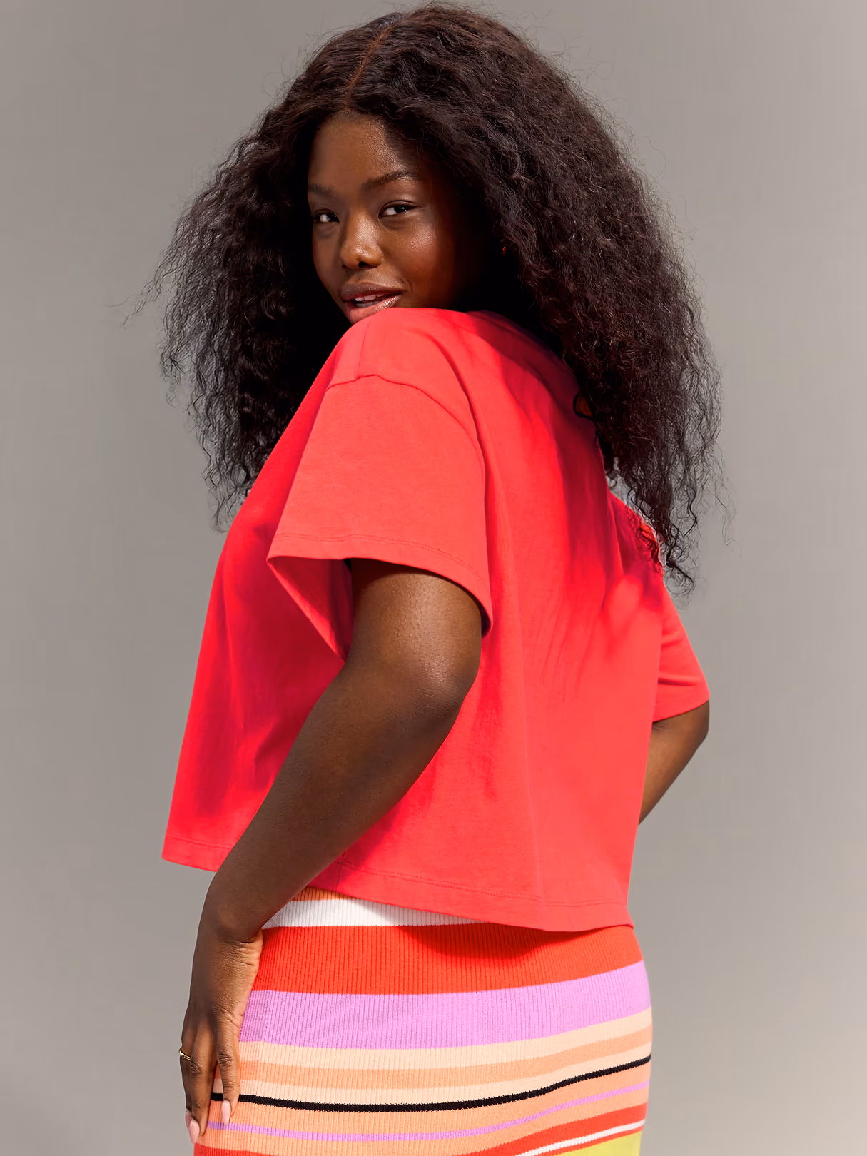 Old Navy x Christopher John Rogers Crop T-Shirt - Red Aloud