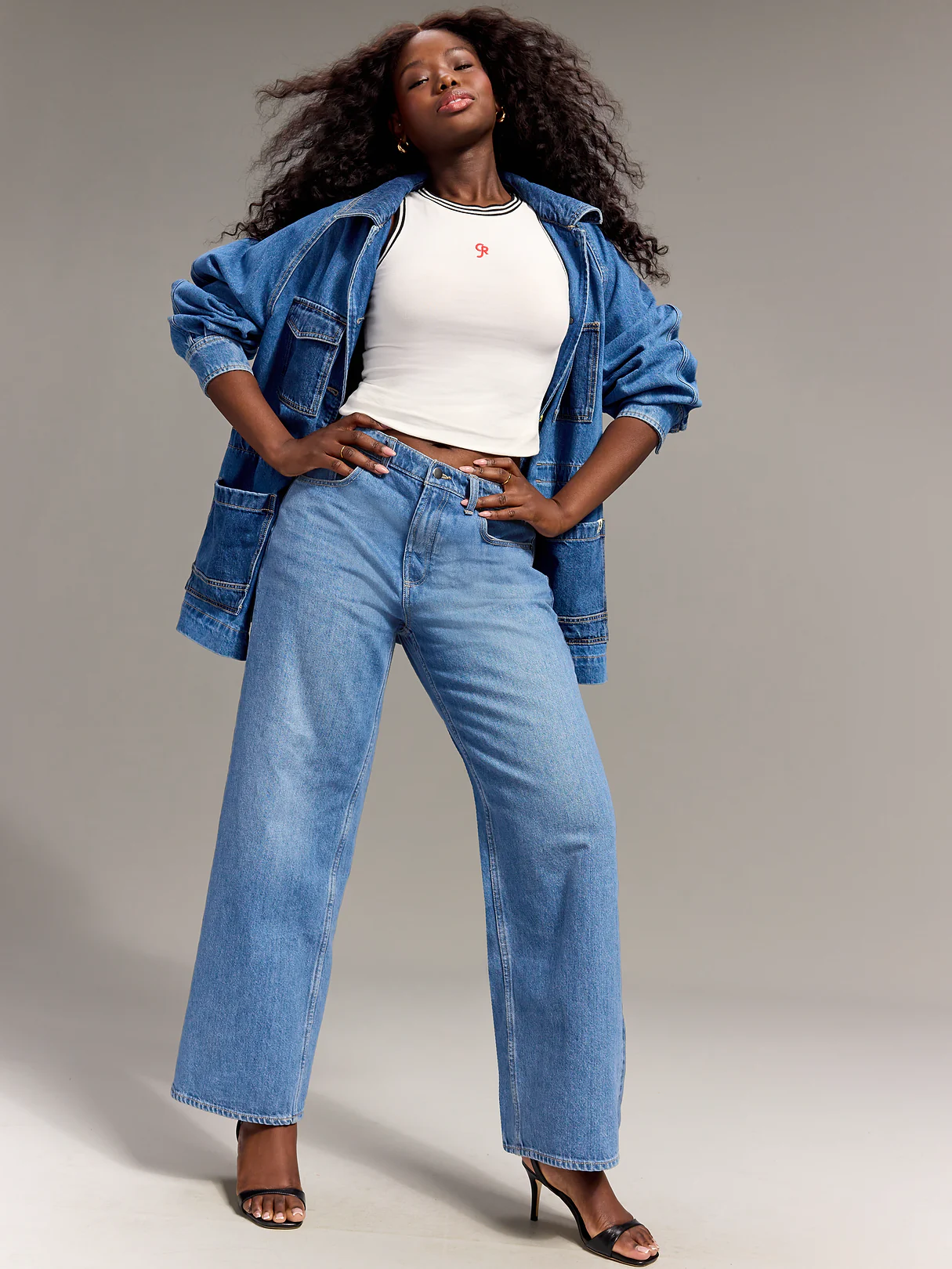 Old Navy x Christopher John Rogers Mid-Rise Baggy Wide-Leg Jeans - Medium Wash