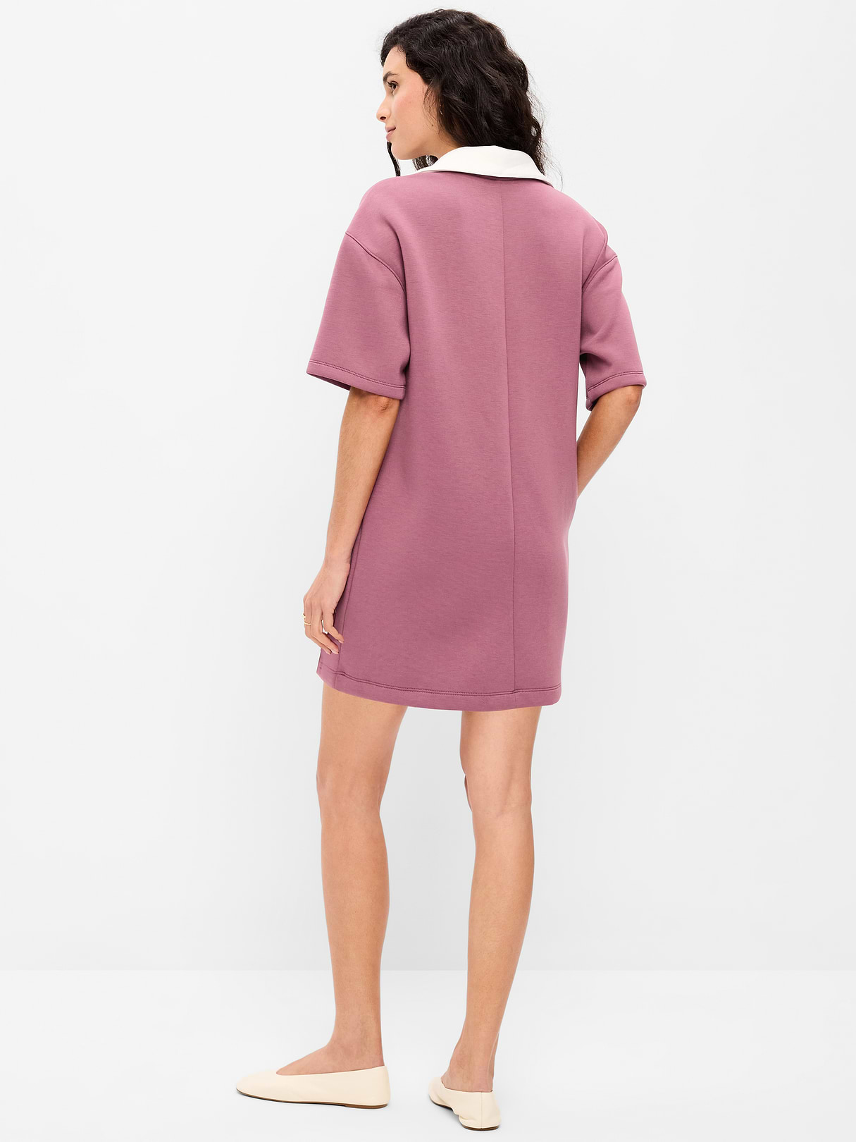 Bounce Fleece Short-Sleeve Polo Dress - Rosette