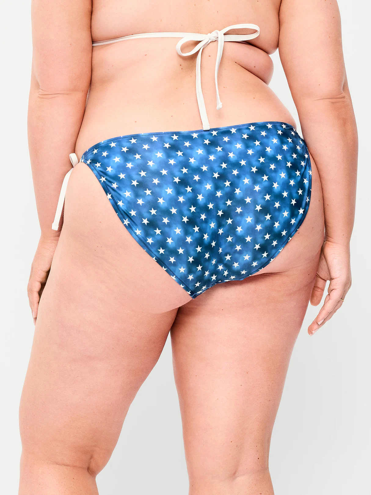 Eyelet String Bikini Swim Bottoms - Stars