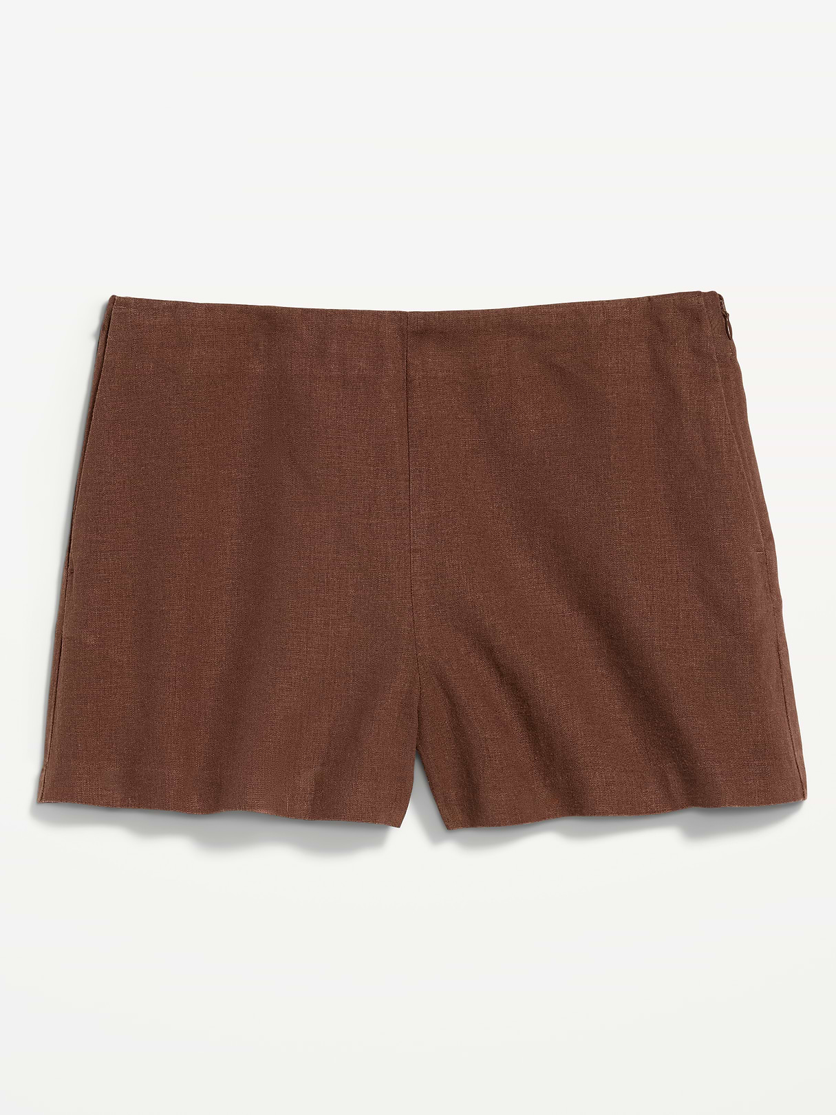 High-Waisted Linen-Blend Micro Shorts - Peppercorn