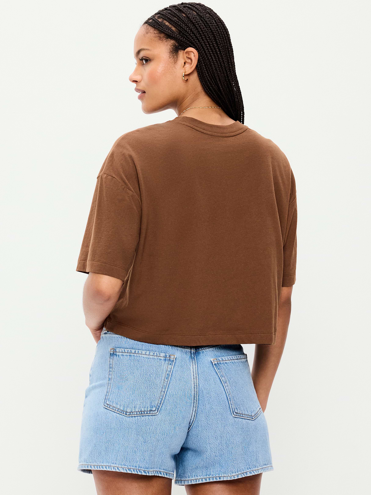 Johnny Cash™ Crew-Neck Oversized Crop T-Shirt - Coco de mer