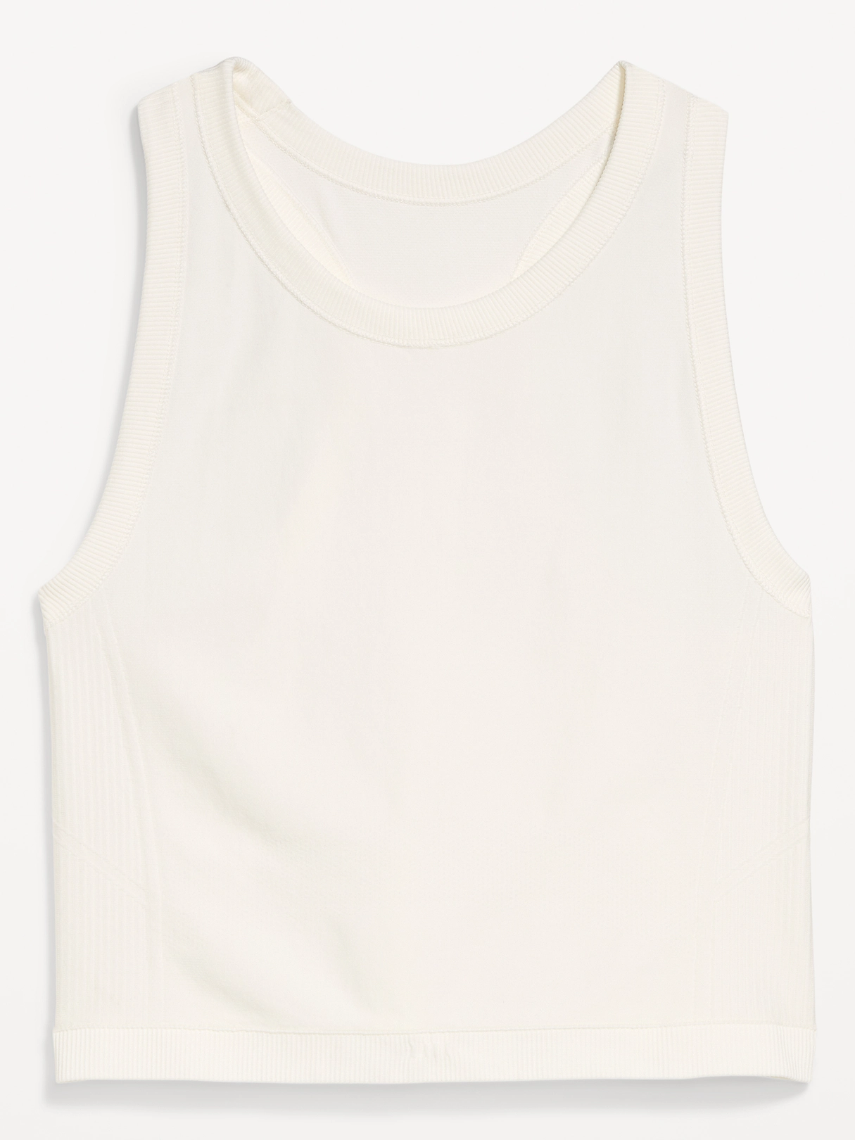 Seamless Fitted High-Neck Crop Top - Magnolia