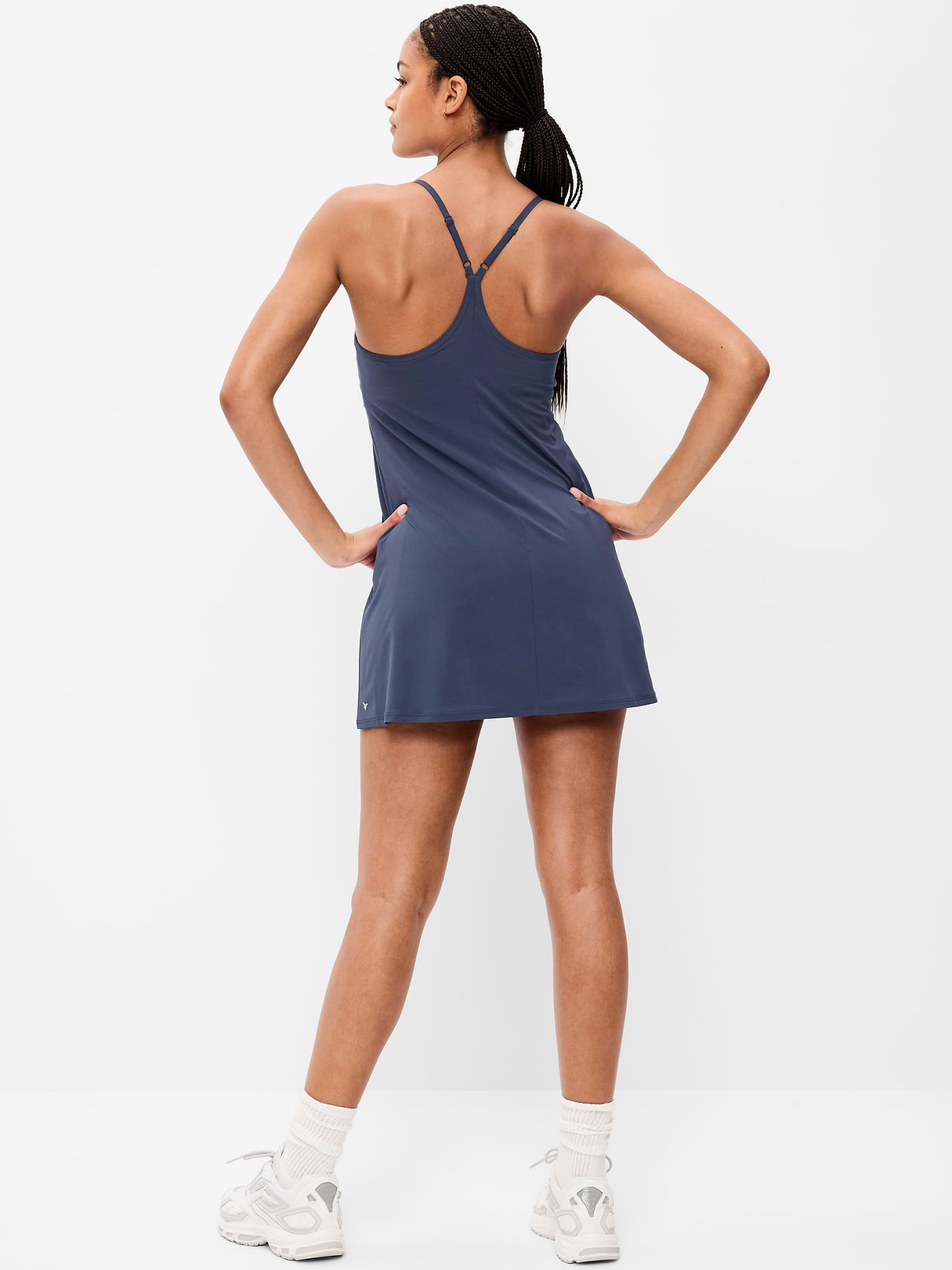 Stretch Woven Racerback Tennis Dress - Dusk Navy