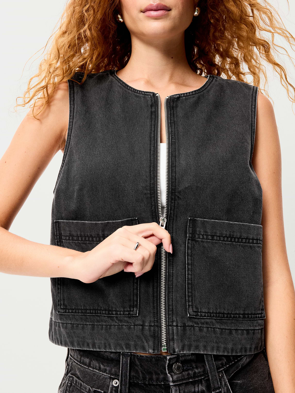 Zip-Front Utility Vest - Coal