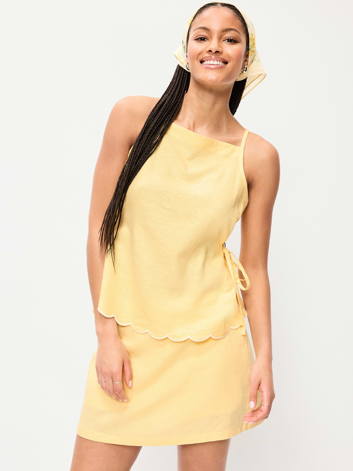 Linen-Blend Micro Skort - Sunbeam