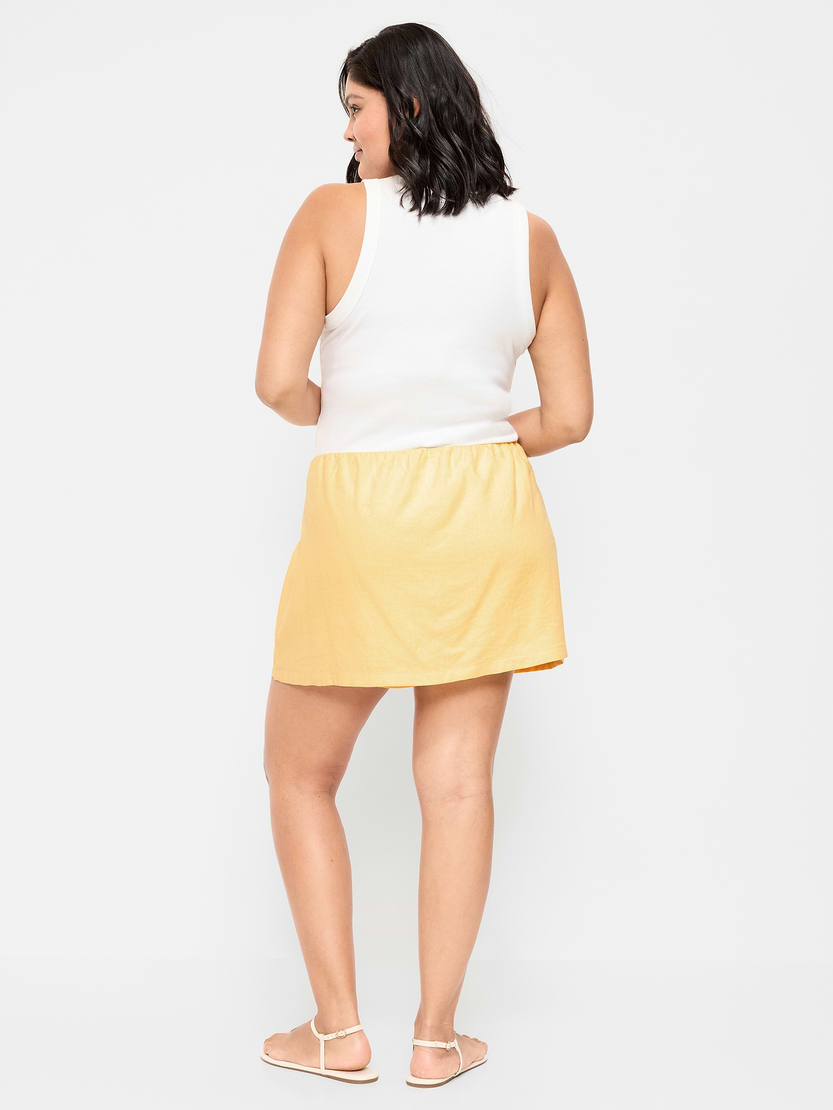 Linen-Blend Micro Skort - Sunbeam
