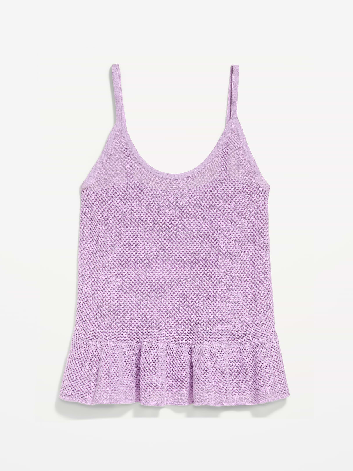 Metallic Peplum Tank Top - Fresh Lilac