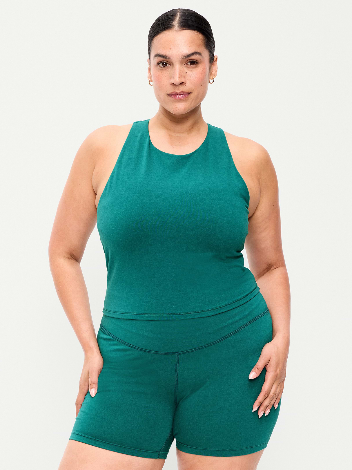 Light Support PowerChill High-Neck Racerback Sports Bra - Deep Lagoon