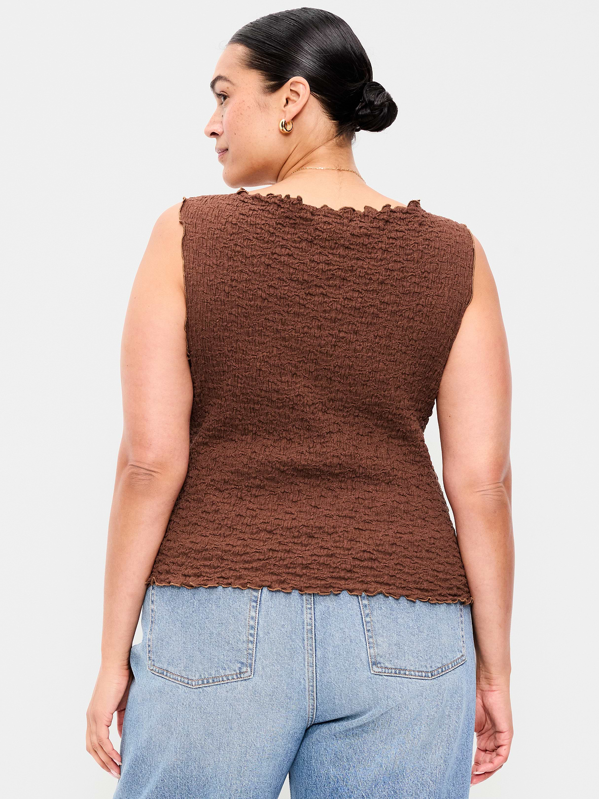 Sleeveless Smocked Tank Top - Coco de mer