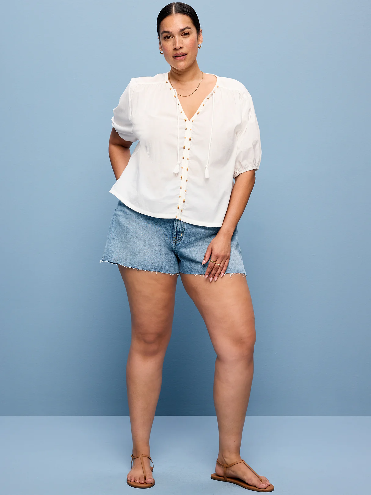 Extra High-Waisted Denim Micro Short -- 2.5-inch inseam - Layne