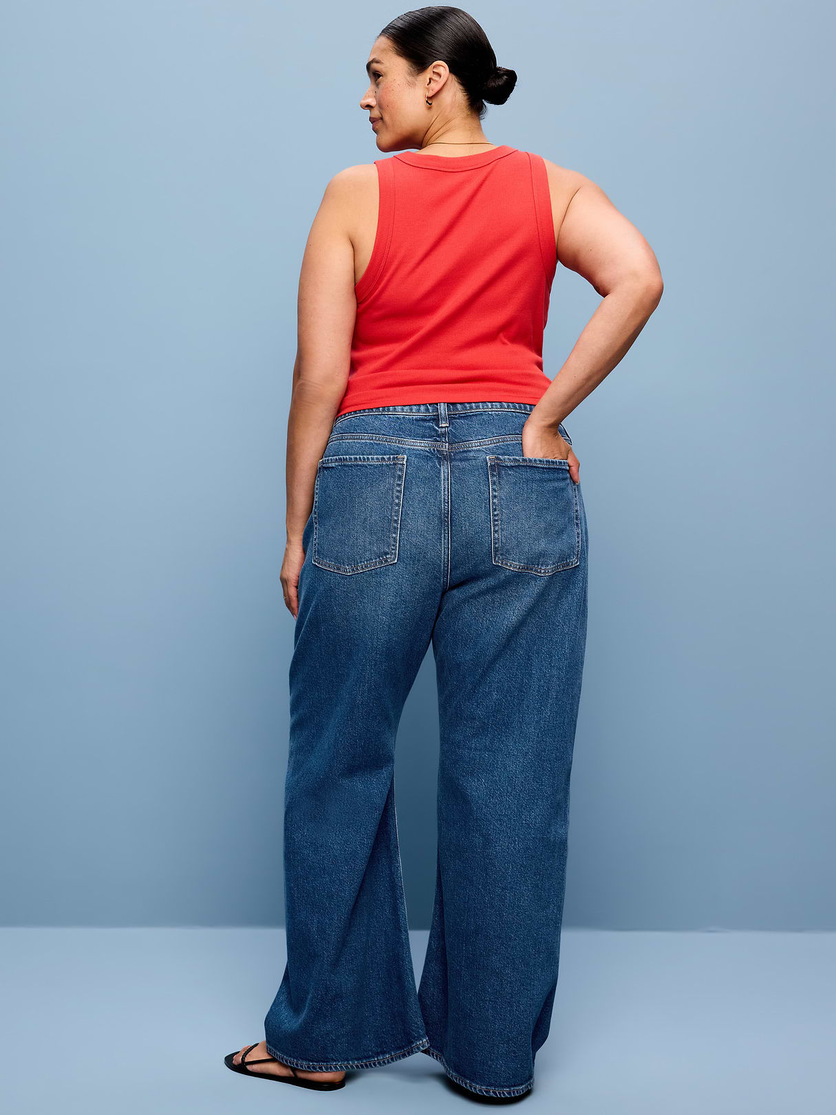 Mid-Rise Twisted-Seam Flare Jeans - Avery