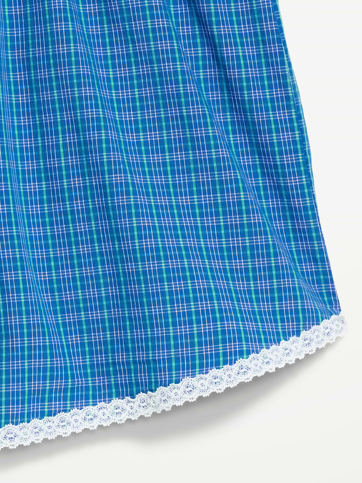 Classic Poplin Boxer Pajama Shorts - Small Blue Plaid