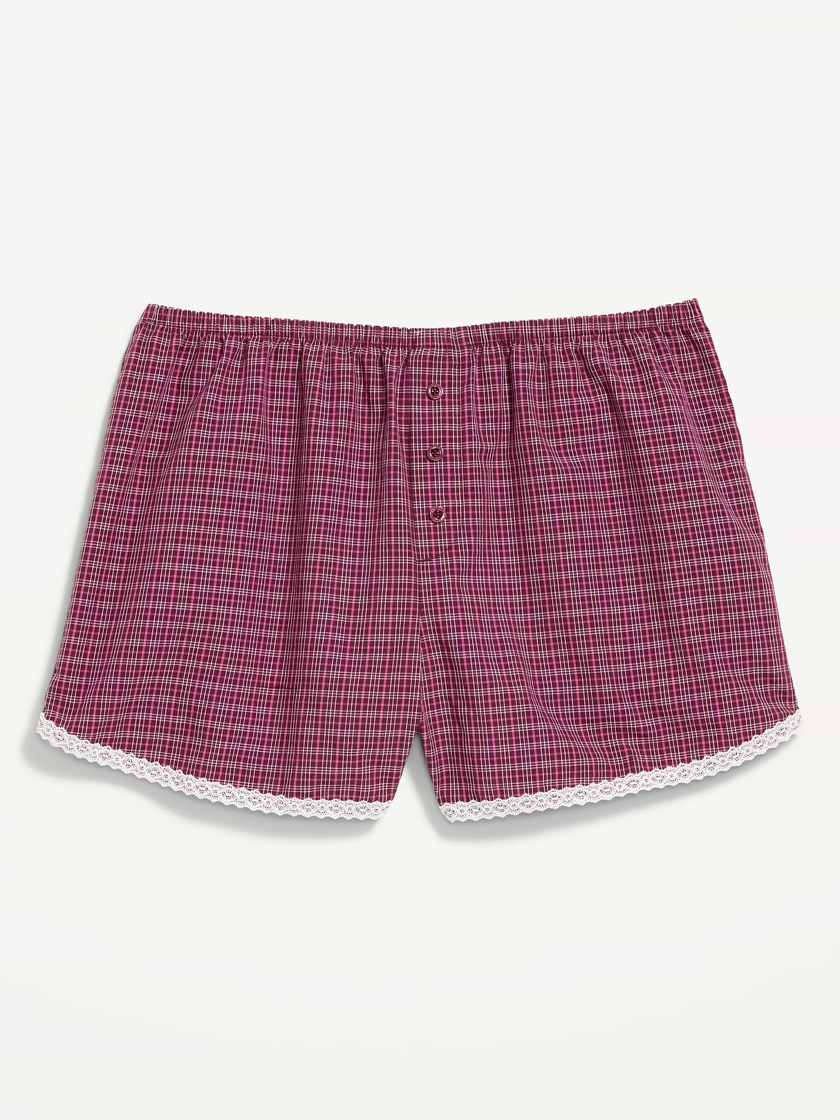 Classic Poplin Boxer Pajama Shorts - Dark Red Plaid