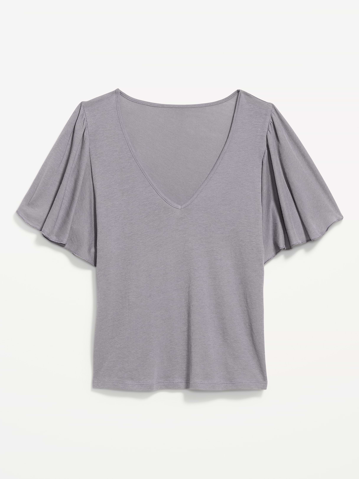 V-Neck Flutter Sleeve Top - Shooting Star