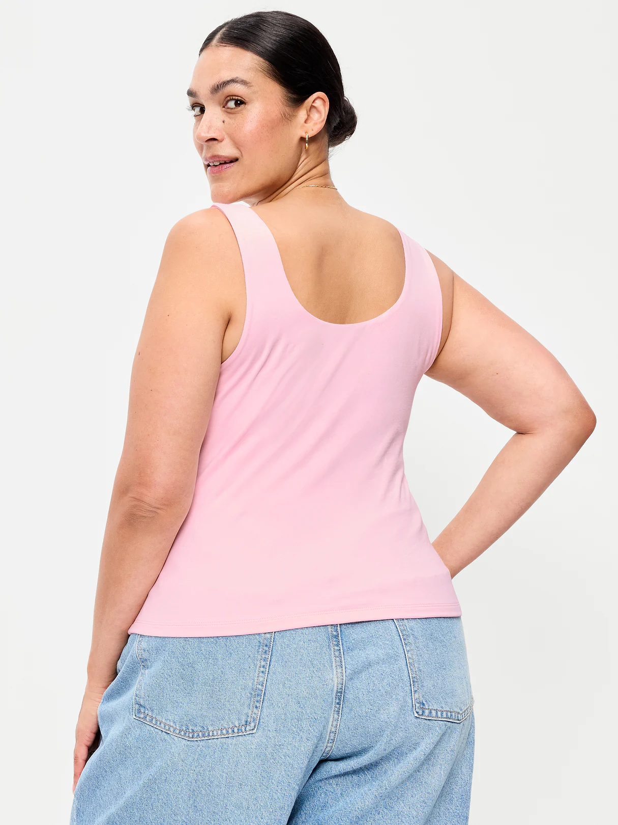 Hug Double-Layer Scoop-Neck Tank Top - Blush On You