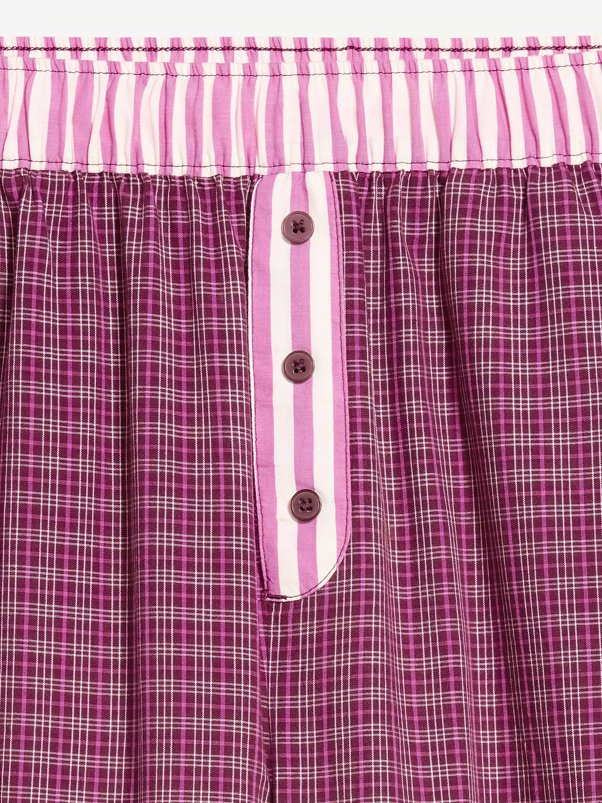 Poplin Wide-Leg Pajama Pants - Dark Red Plaid